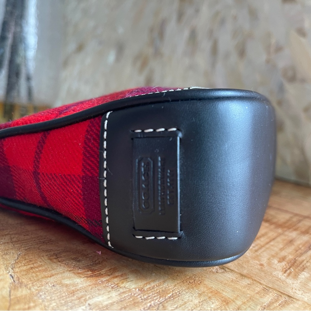 COACH Leather and Tartan Fabric Convertible Handbag Wristlet Purse Clutch NWOT - Picture 7 of 14